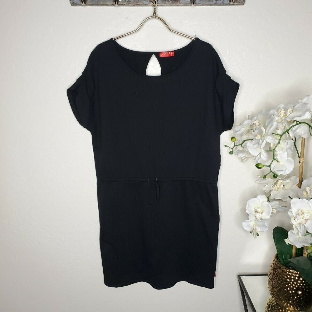 Josie Natori Black Drawstring Casual Dress Size L